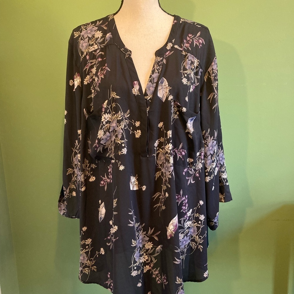 Torrid Black Floral Blouse 5X